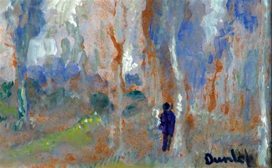 Ronald Dunlop (1894-1973) In the woods and a similar scene, 7 x 10in. and 5.5 x 8.5in.